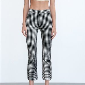 NWT gingham mini flare pants size large